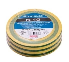 Снимка на 813BS01 Лента PVC N-10 19mm x 0.13mm x 20m жълто/зелена 5236