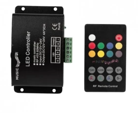 Снимка на RF АУДИО КОНТРОЛЕР ЗА RGB LED ОСВЕТЛЕНИЕ, 12А, 12-24V DC, 144W (12V), 288W (24V)
