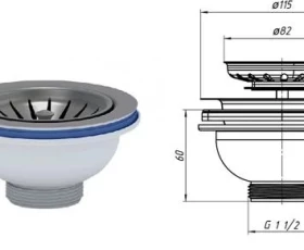 Снимка на 170WT06 ВИТЛО ЗА СИФОН С РЕШЕТКА Ф115 1 1/2" M250