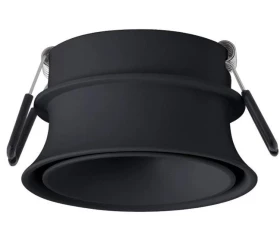 Снимка на Декоративна рамка за вграждане с ниско ниво на заслепяване с втори осветен декоративен кръг, черна