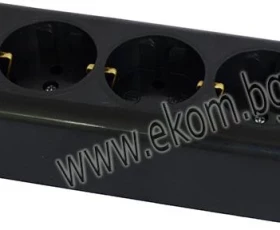 Снимка на 801TH41 Съединител троен без шнур прав черен