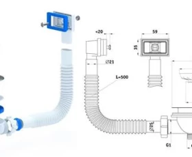 Снимка на 170WT09 ВИТЛО ЗА СИФОН Ф115 1 1/2" С ГОФРИРАН ПРЕЛИВНИК N305S