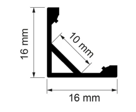 Снимка на Алуминиев профил за LED лента, ъглов , 2 м