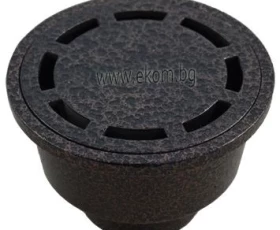 Снимка на 103WT17 Сифон подов алуминиев прав кръгъл - мед шагрен - Ф 50