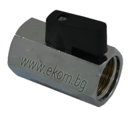 Снимка на Сферичен кран мини 1/2" Ж/Ж черна дръжка